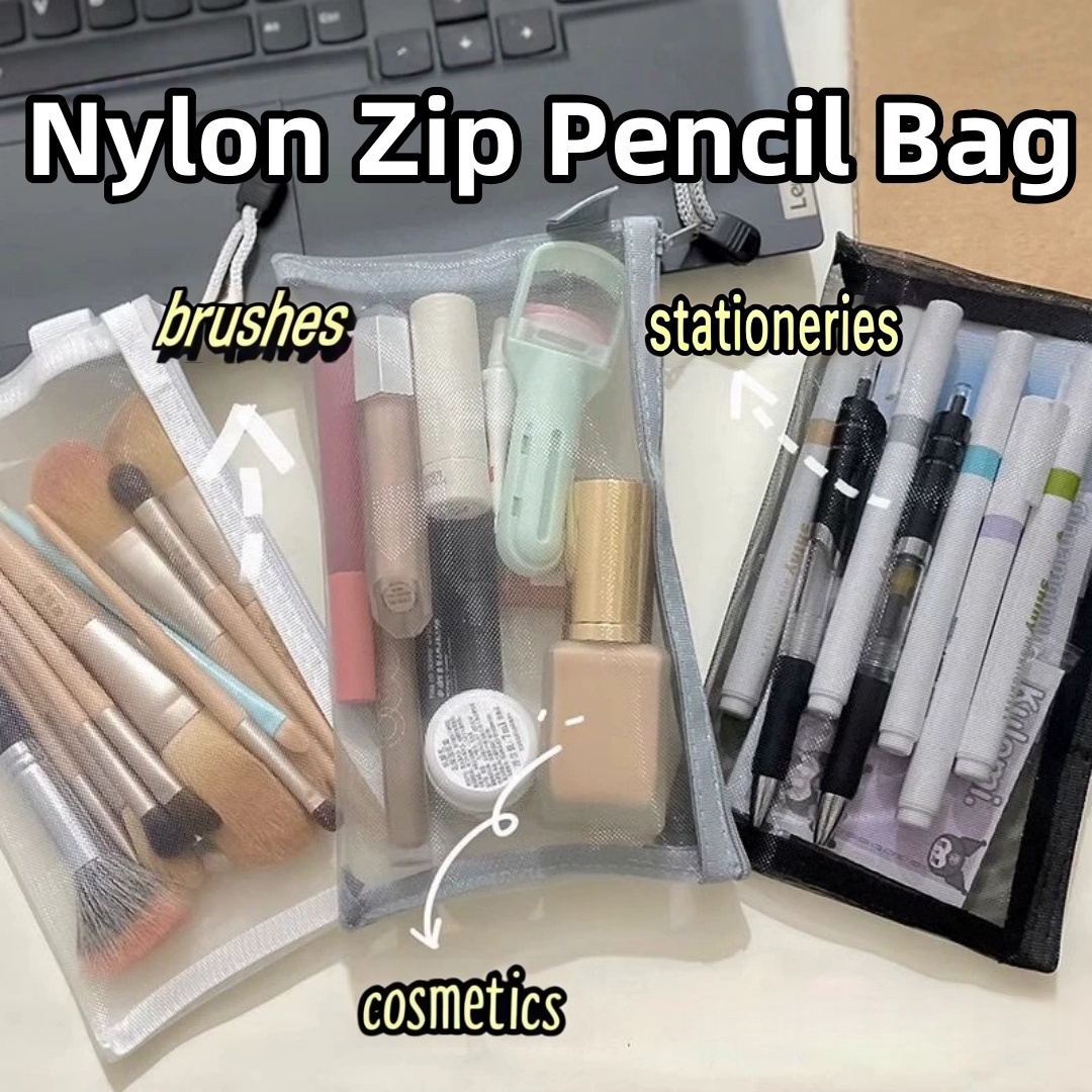 Portable Office Stationery Pou - Clear Mesh Pencil Pouch For Exam recension och pris
