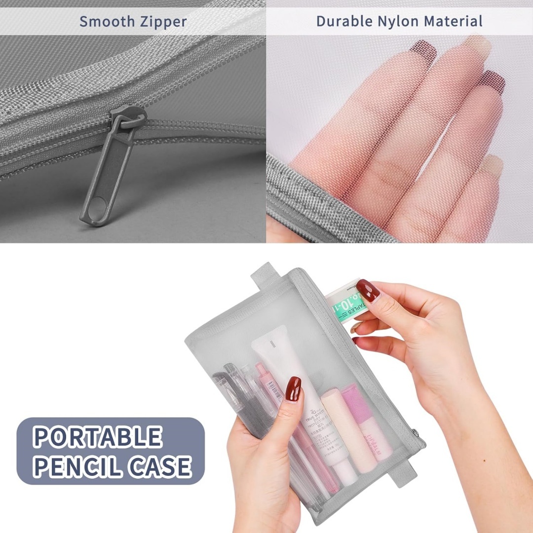 Portable Office Stationery Pou - Clear Mesh Pencil Pouch For Exam recension och pris